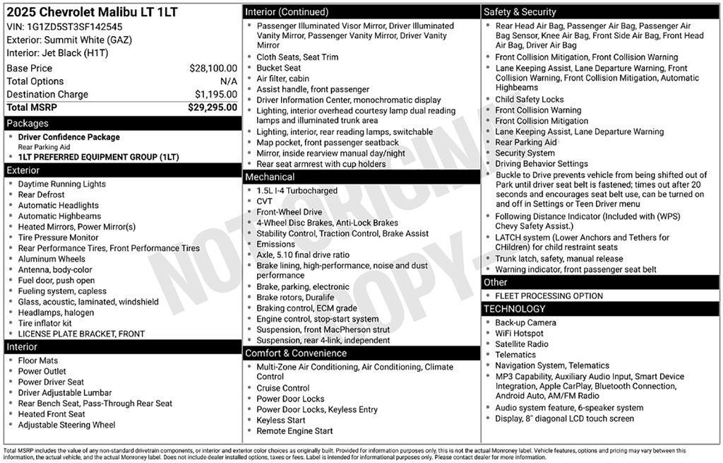 2025 Chevrolet Malibu 1LT