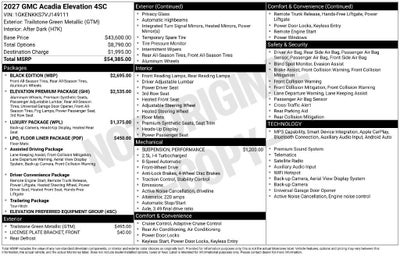 2027 GMC Acadia Elevation