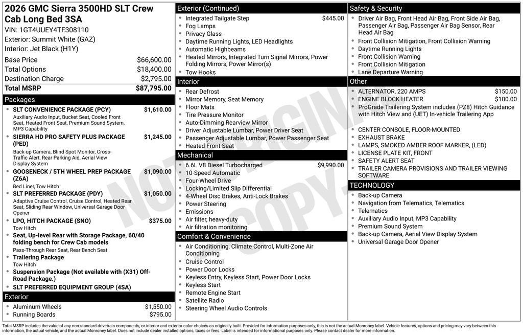2026 GMC Sierra 3500 HD SLT DRW