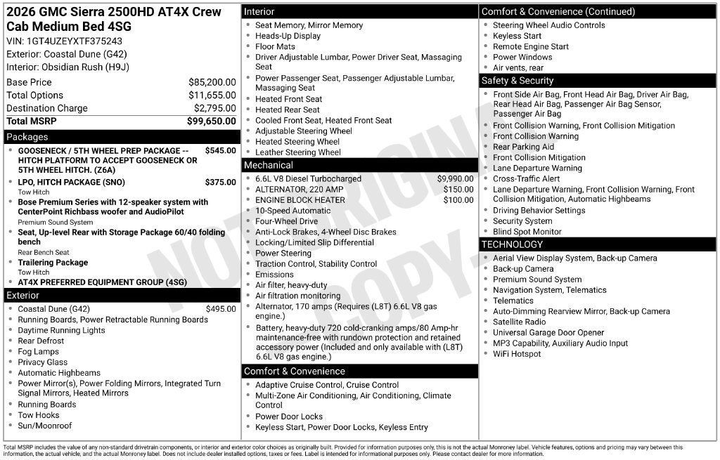 2026 GMC Sierra 2500 HD AT4X