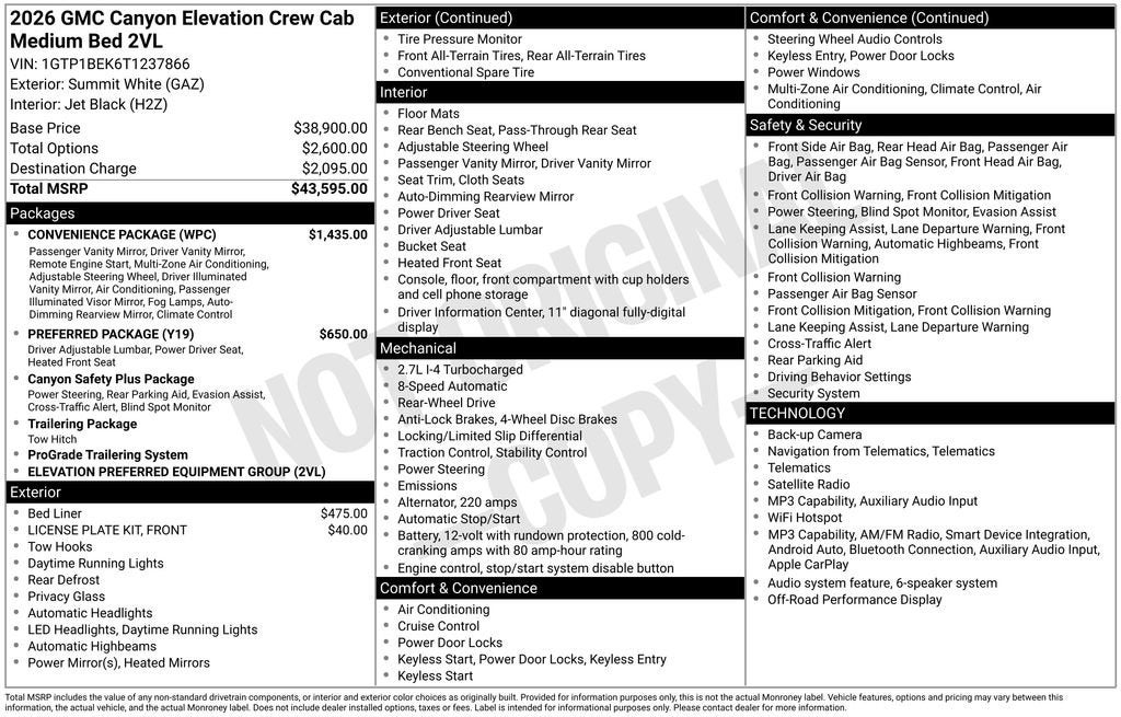 2026 GMC Canyon Elevation