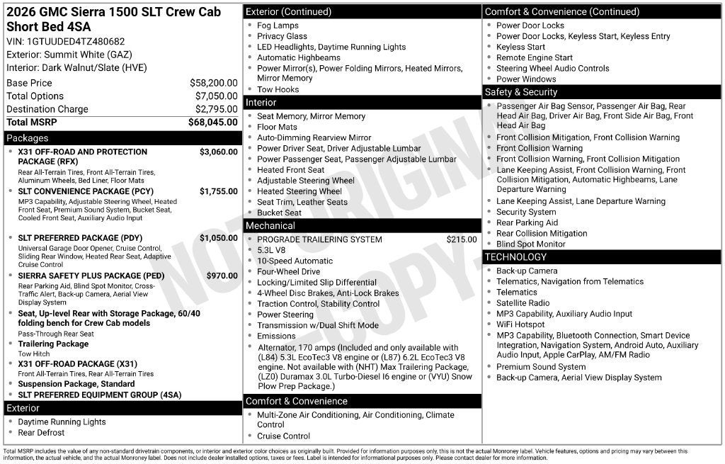 2026 GMC Sierra 1500 SLT