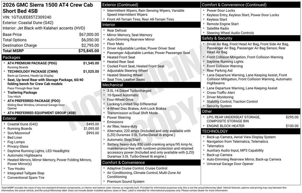2026 GMC Sierra 1500 AT4