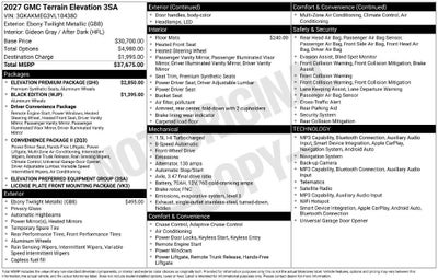 2027 GMC Terrain Elevation