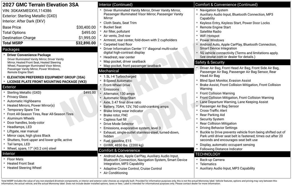 2027 GMC Terrain Elevation