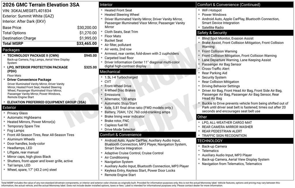 2026 GMC Terrain Elevation