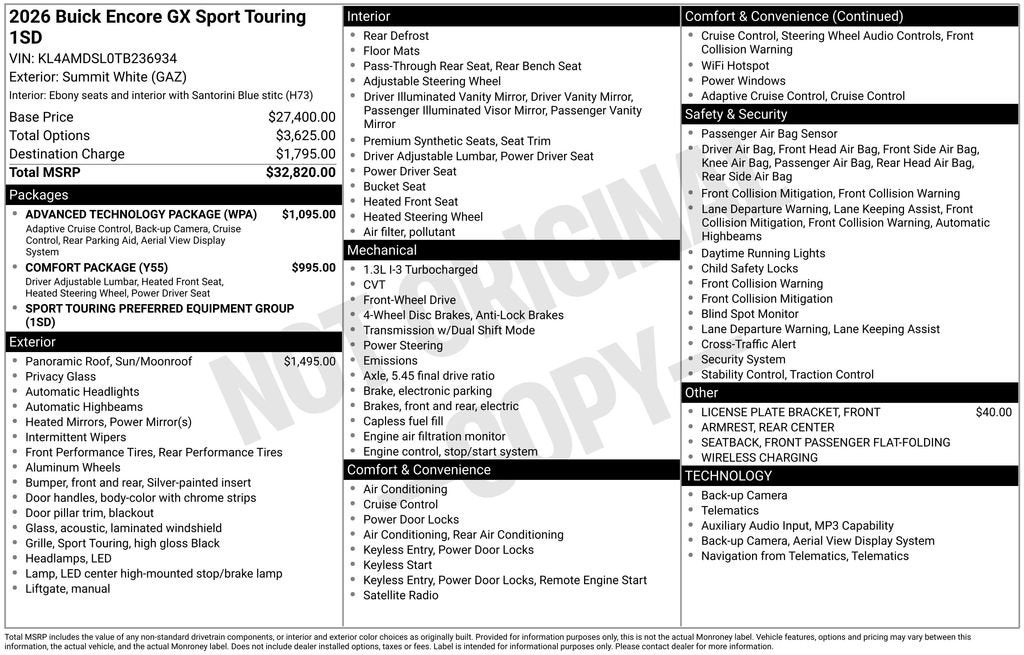 2026 Buick Encore GX Sport Touring