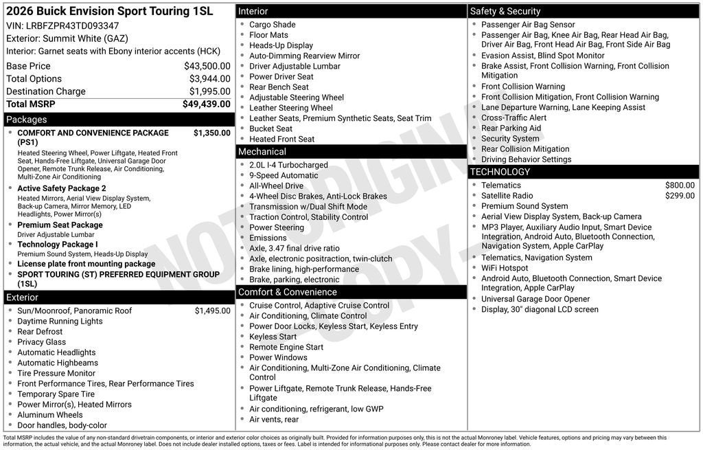 2026 Buick Envision Sport Touring