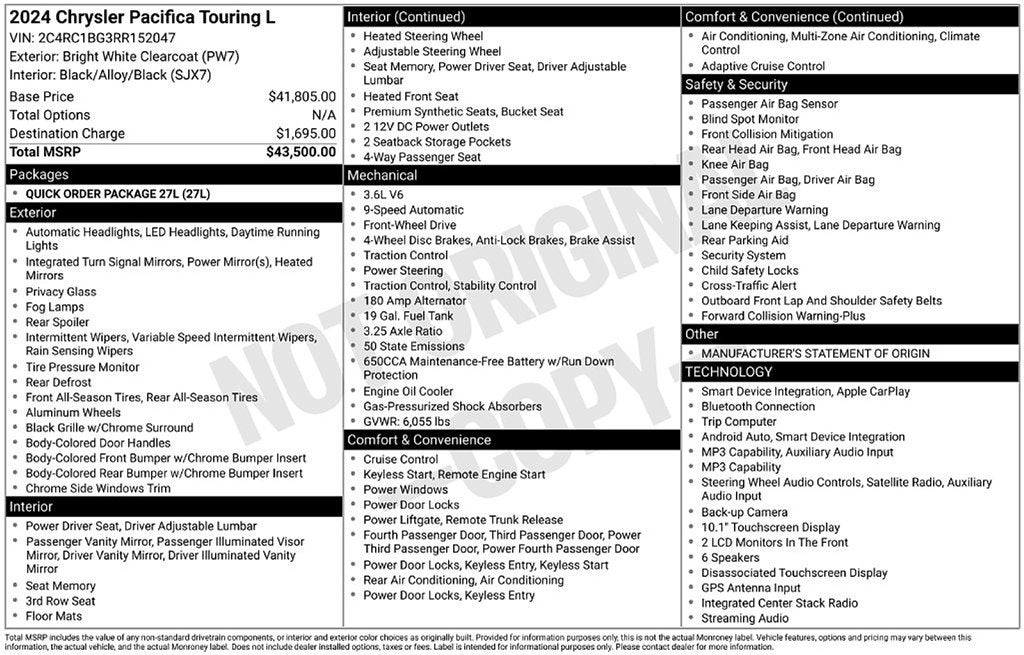 2024 Chrysler Pacifica Touring L